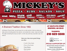 Tablet Screenshot of mickeyspizza.com